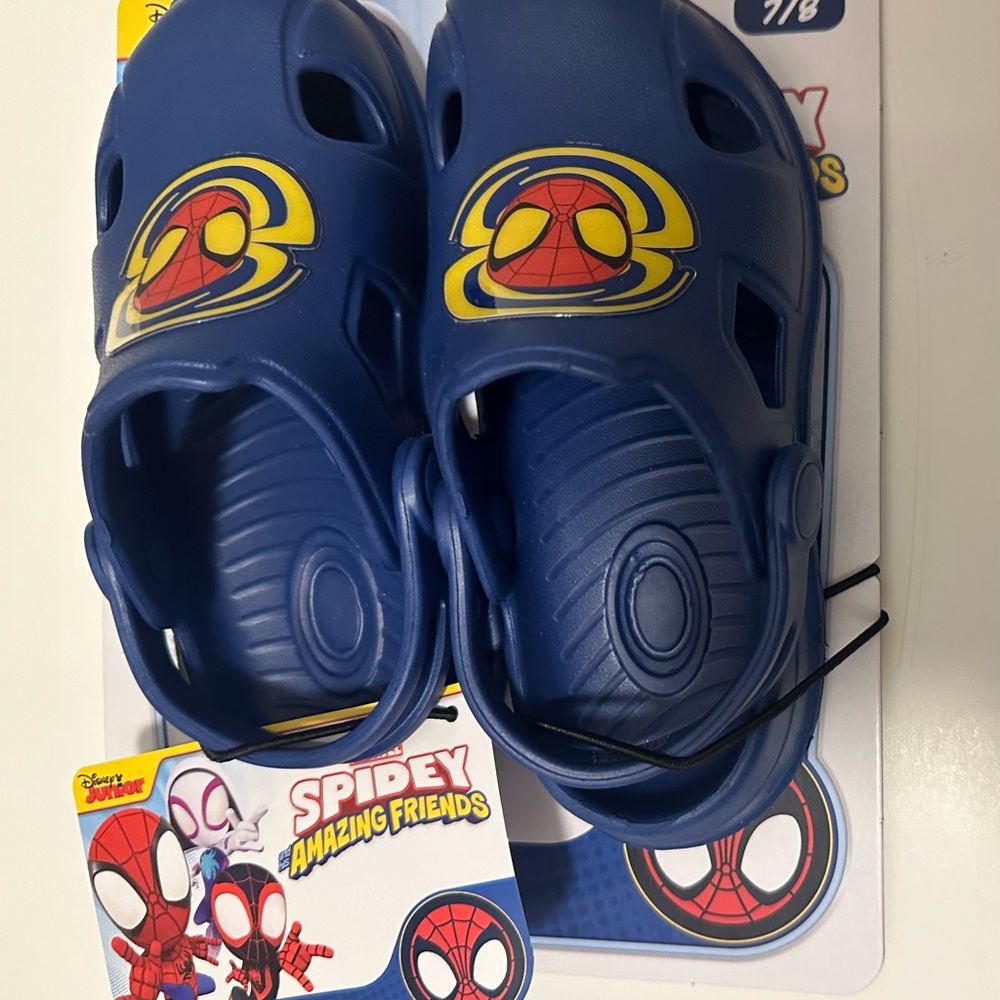 Disney Toddler Boys Spidey Character Blue Sandals Clogs Size 7/8